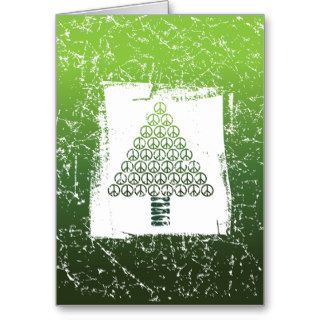 Peace Christmas Tree Green Cards