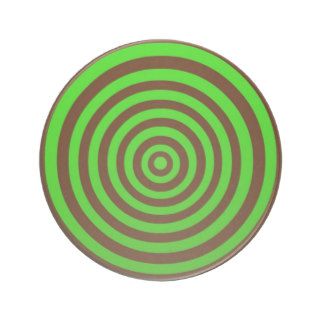 Lime Green and Brown Circles Drink Coaster