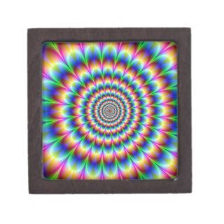 Holographic Optical Illusion Spiral Disco Rainbow Premium Jewelry Boxes