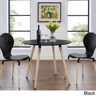 Track Circular Black/ Natural Dining Table Modway Dining Tables