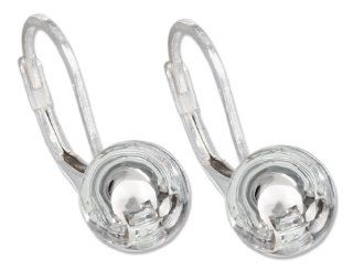 Sterling Silver High Polished 8mm Stationary Ball Earrings on Leverbacks Jewelry