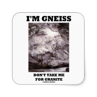 I'm Gneiss Don't Take Me For Granite (Rock Humor) Stickers
