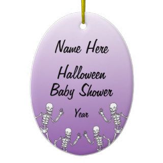 Halloween Skeleton Baby Shower Oval Ornaments