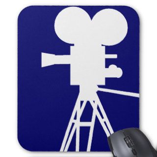 Retro Movie Camera Silhouette Mousepad