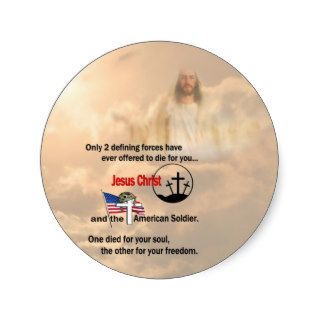 Jesus Christ & the American Soldier Stickers