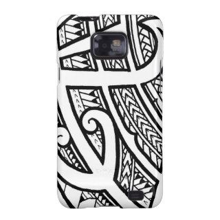 Bold tribal tattoo Island design with spearheads Galaxy S2 Case