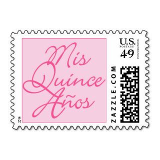 Mis Quince Años Pink Postage Stamps
