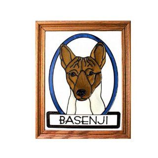Basenji Ii Painted/Stained Glass Panel (Bw 276)   Stained Glass Window Panels