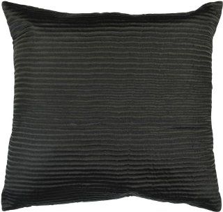Surya PC 1009 Machine Made 100% Poly Satin Black 20" x 20" Decorative Pillow   Throw Pillows