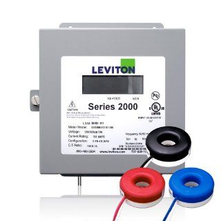 Leviton 2K480 2SW Series 2000 Indoor Meter Kit 277/480V 3P4W 200A with 3 Solid Core CTs   Electrical Cables  