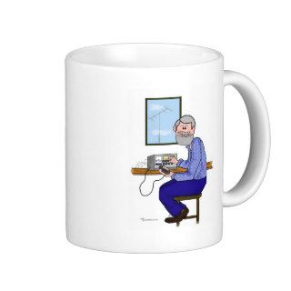 Grey Hair and Bearded Ham Radio Operator Coffee Mug