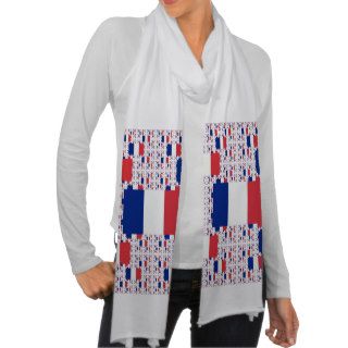 Tricolor France Flag in Multiple Colorful Layers Scarf Wraps