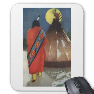 Vintage Native American Blanket Ad Art Mouse Pads