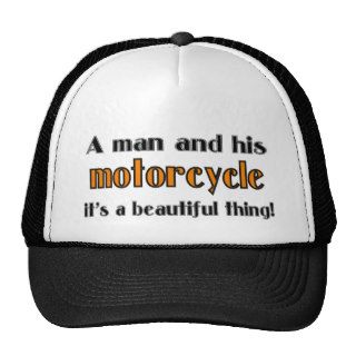 A man and his motorcycle hat