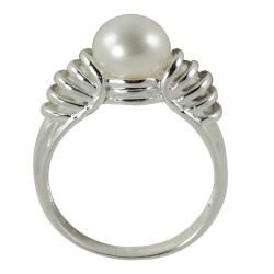 Pearls For You Silver White Freshwater Pearl Ring (8 8.5 mm) Pearls For You Pearl Rings