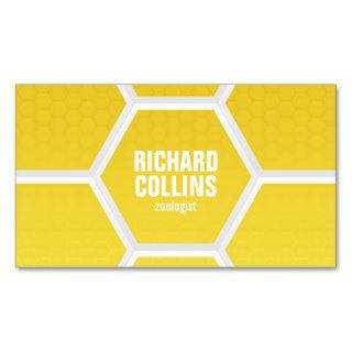 Hi Tech Honeycomb Pattern   Yellow Business Card Template