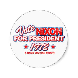 Nixon 1972 Election Round Sticker