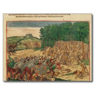 Battle between the Indians and the Spanish Postcard
