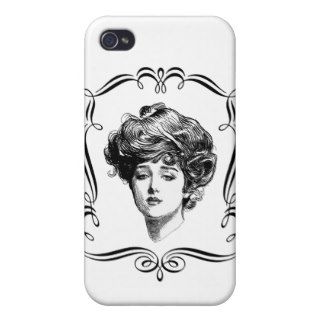 Gibson Girl Vintage Art iPhone 4 Speck Case Covers For iPhone 4