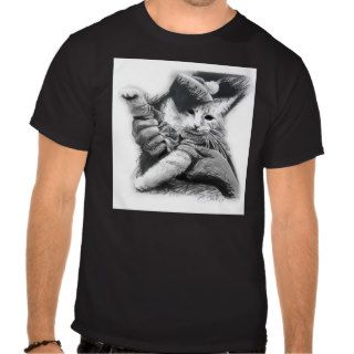 Keyboard Cat Pencil Drawing Dark Shirt