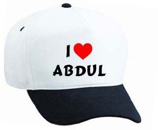 Baseball Cap with I Love Abdul (first name/surname/nickname) Sports & Outdoors