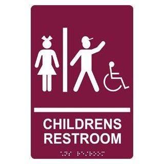 ADA Childrens Restroom Braille Sign RRE 14782 WHTonBRG Restrooms  Business And Store Signs 