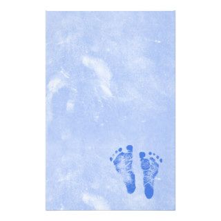 Cute Baby Boy Footprints Personalized Stationery