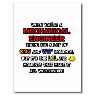 Funny Mechanical EngineerOMG WTF LOL Post Card
