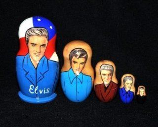 "Elvis" 5 pcs Russian Matryoshka, Nesting Doll Toys & Games