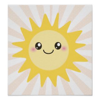 Cute Happy Sun Print