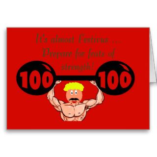 Happy Festivus feats of strength body builder Greeting Cards