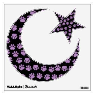 Dog Paws Traces Paw prints Purple, Black Room Graphics