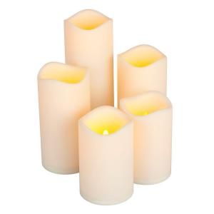 Melted Edge Resin LED Candles with Timer (Set of 5) 33985