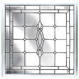 Hy Lite 25 in. x 25 in. Black Patina Caming Craftsman Pattern Decorative Glass White Vinyl Fin Fixed Picture Window DF2626CRFTWHV1500BLKPAT