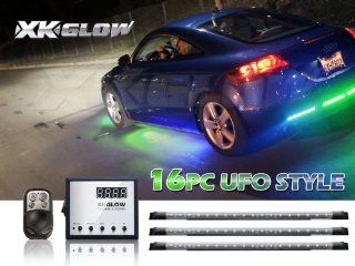 16pcs Advanced 3 Million Color UFO Style 288 LED Car Truck ATV Undercar Underbody Glow Wireless Remote Control Light Kit Automotive
