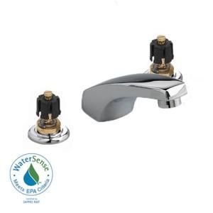 American Standard Heritage 8 in. Widespread 2 Handle Low Arc Bathroom Faucet in Polished Chrome with Grid Drain 6802.000.002