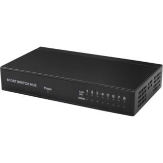 Premiertek 8 Port Gigabit 10/100/1000 Ethernet Desktop Switch Hub Premiertek Racks, Mounts, & Servers