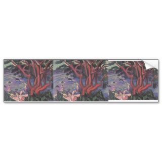 Ernst Ludwig Kirchner  Red Tree on the Beach Bumper Sticker