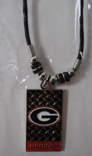 NCAA Georgia Bulldogs Diamond Plate Rope Necklace, 20 Inch  Sports Fan Necklaces  Sports & Outdoors