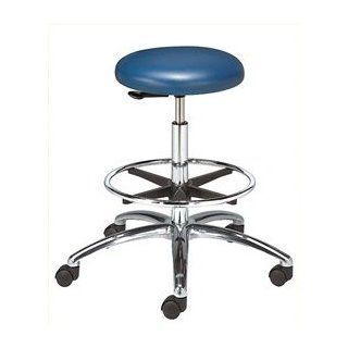 Cleanroom Pneumatic Stool, Backless, Blue