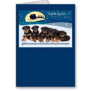 Rottweiler Christmas Sleigh Team Greeting Cards
