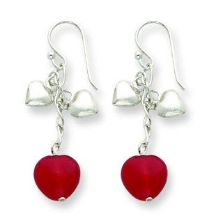 925 Sterling Silver Strawberry Quartz Dangle Earrings Jewelry