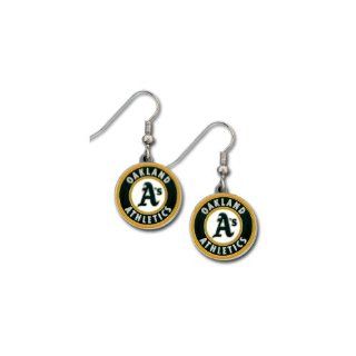 Officially Licensed MLB Dangle Earrings   Oakland Athletics  Sports Fan Earrings  Sports & Outdoors