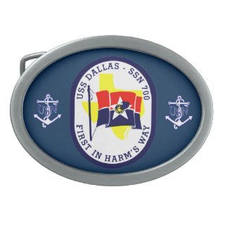USS Dallas SSN 700 Logo Oval Belt Buckles