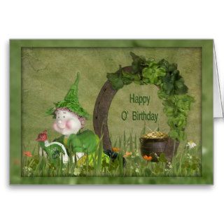 Birthday Leprechaun Greeting Card