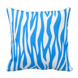 Light Blue Zebra Print Pillow