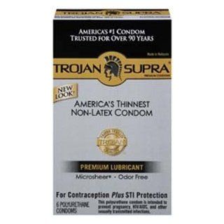Condom Trojan Supra Lubricated (Polyurethane) 6 Pack Health & Personal Care