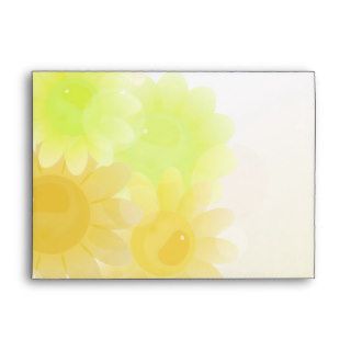 Yellow romantic vintage flowers envelope