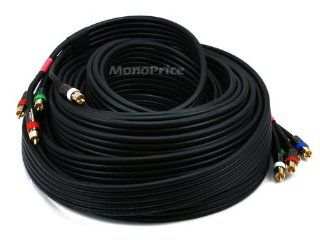 Monoprice 102776 50 Feet 18AWG CL2 Premium 5 RCA Component RG6 U Video Coaxial Cable   Black Electronics