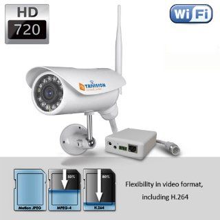 TriVision NC 326W HD 720P Wi Fi Wirelss Home IP Security Camera Outdoor Wapterproof, High Definition 1280 x 720 pixel, 45 Feet Night Vision, Motion Sensor, Built in MicroSD card DVR Expandable to 64Gb, Install in 3 Steps with Our Free Dedicated Apps on iPh